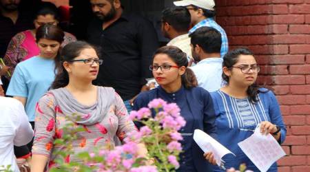 Aspirants coming out after B Ed Entrance Test at Arts Block 1 in Panjab University Campus in Chandigarh on Thursday, July 05 2018. Express Photo by Kamleshwar Singh