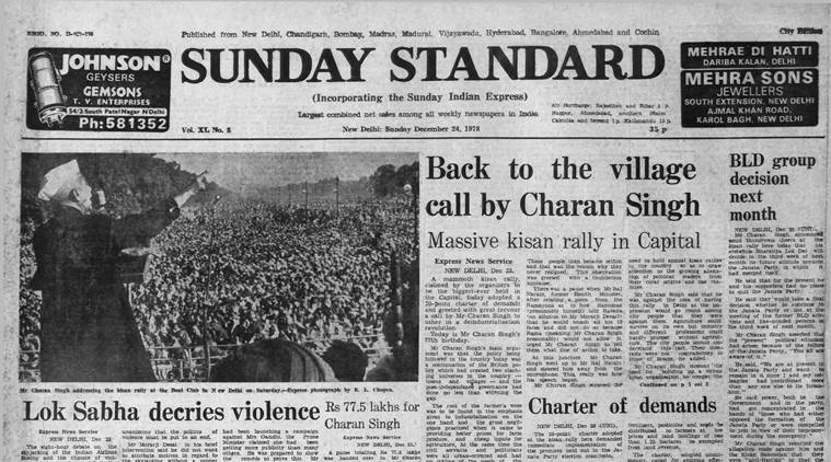 forty years ago, chaudhary charan singh, farmers rally, chaudhary charan singh birth anniversary, chaudhary charan singh farmers, Boeing 737, indian express news