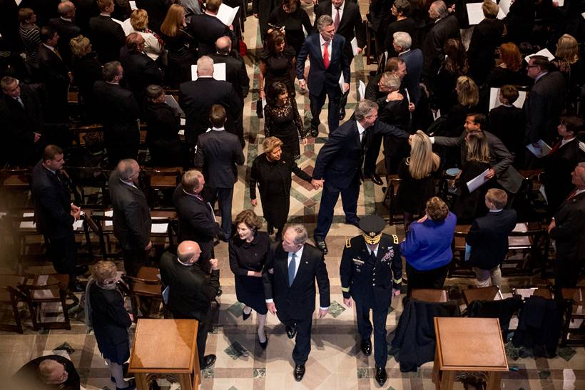 Last salute: George H W Bush hailed at funeral as 'soldier-statesman'