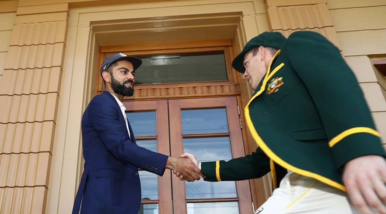 Virat Kohli and Tim Paine during the official photo ahead of the Border Gavaskar Trophy.