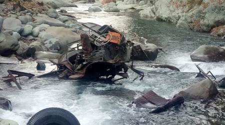 bus accident, Himachal pradesh bus accident, chamba bus accident, bus falls into gorge, accident deaths, bus accident deaths, dead in accident, himachal pradesh news, indian express