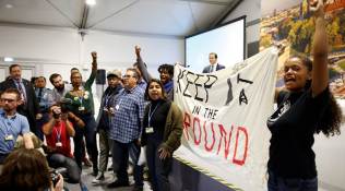 Dramatic protests disrupt US delegation event at climate talks