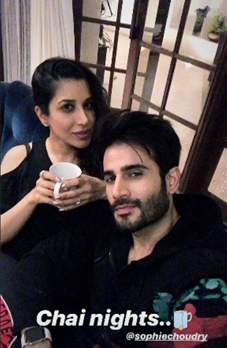 karan tacker, sophie choudry at manish malhotra party