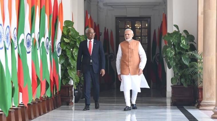 Narendra Modi meets Ibrahim Mohamed Solih