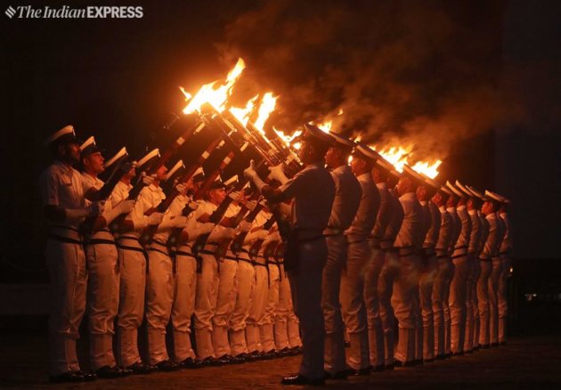 Indian Navy rehearses for Beating Retreat and Tattoo ceremony