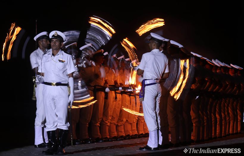 Indian Navy rehearses for Beating Retreat and Tattoo ceremony