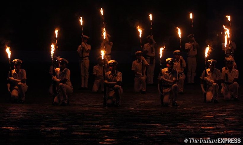 Indian Navy rehearses for Beating Retreat and Tattoo ceremony