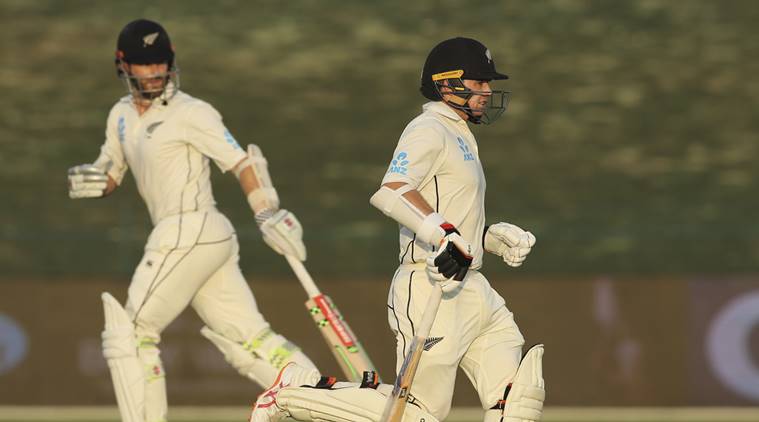 New Zealand's batsman Tom Latham right and Kane Williamson run in their test match against Pakistan in Abu Dhabi United Arab Emirates