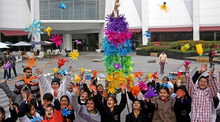 christmas, christmas celebrations, christmas tree, plastic bottle christmas tree, environment friendly christmas, christmas tree out of plastic bottles, recycle of plastic, mumbai christmas, mumbai news, indian express