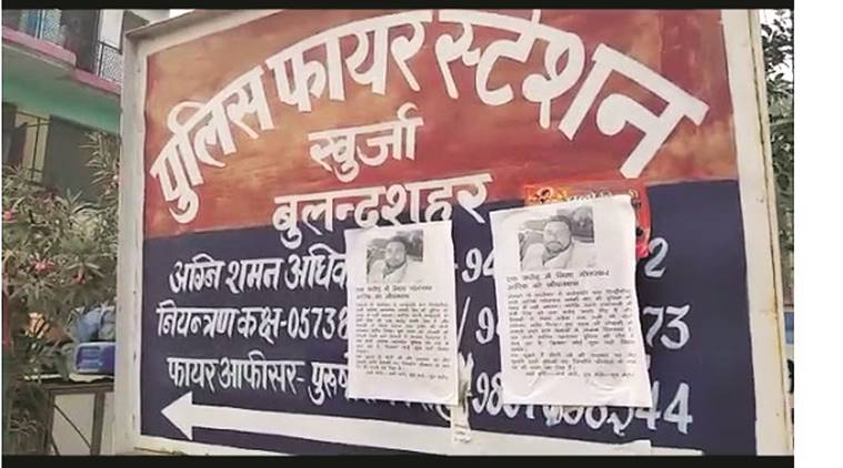 Posters accusing SSP, poster accusing SSP Krishna Bahadur, SSP accepting bribe, Indian Express