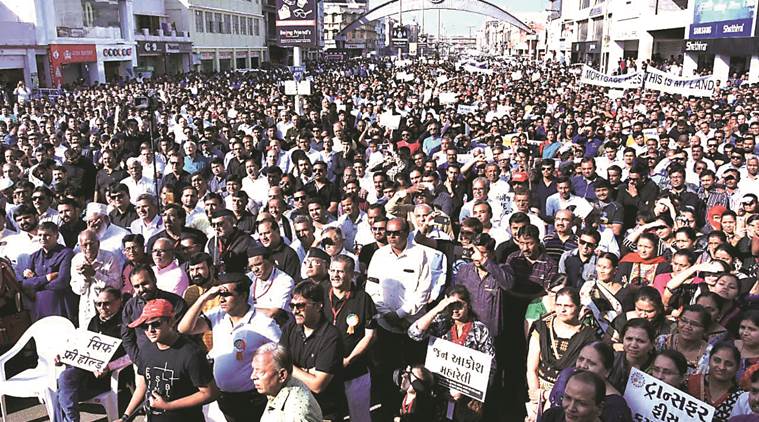 GCCI, Gandhidham Chamber of Commerce and Industry, traders march, Businessmen marched, Deendyal port trust, Gujarat News, Indian Express
