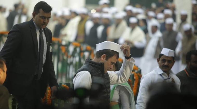 rahul gandhi, congress foundation day, congress anniversary, congress 134th foundation day, aicc headquarters, rahul gandhi at congress foundation day, congress foundation day celebrations, indian express