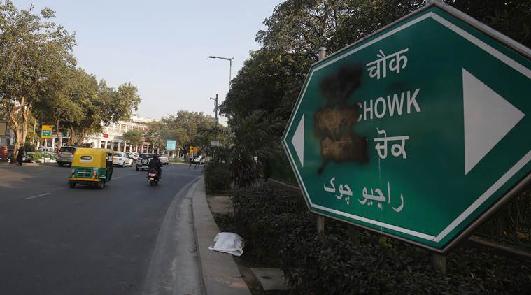 Delhi: Protesters deface Rajiv Chowk signboard | Delhi News - The ...