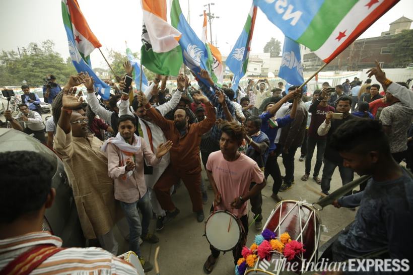Celebrations, disappointments at party offices as results pour in