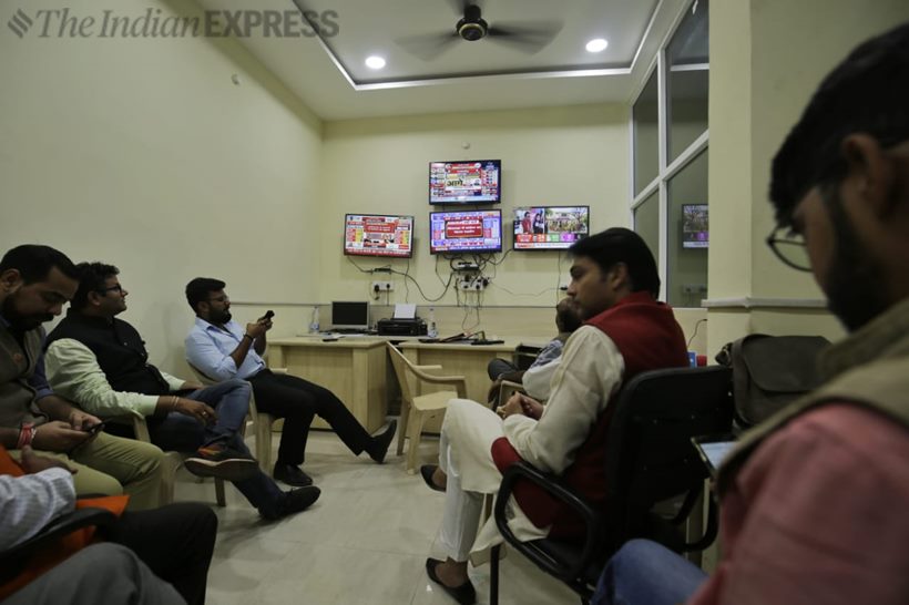 Celebrations, disappointments at party offices as results pour in