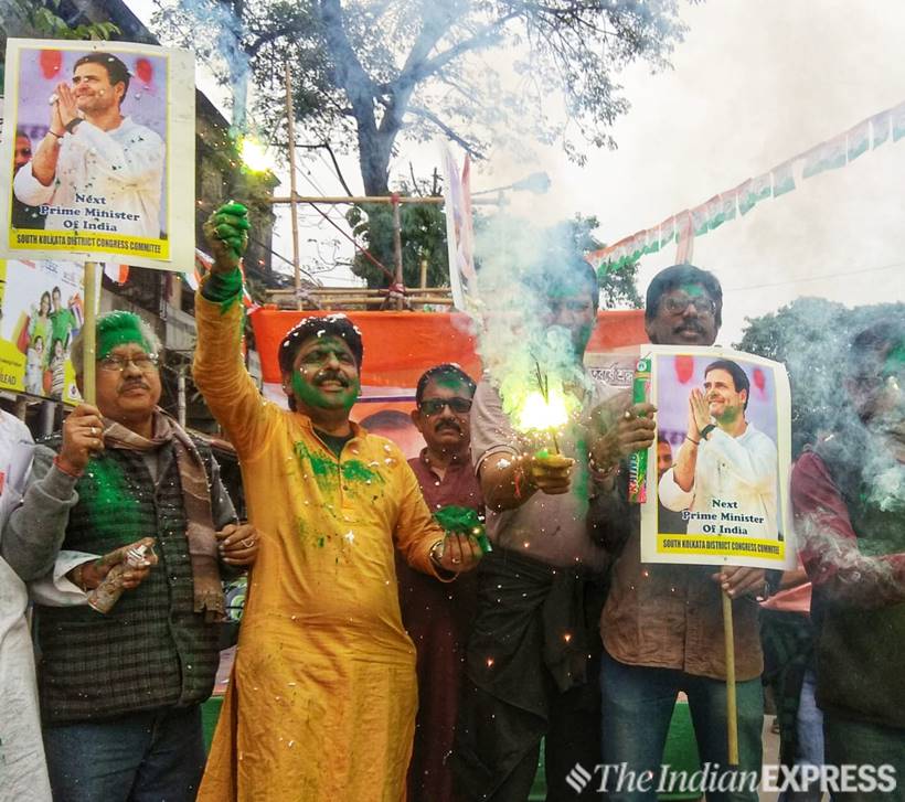Celebrations, disappointments at party offices as results pour in