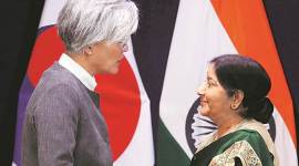 India, South Korea, India South Korea relations, Sushma swaraj, Kang Kyung-wha, Kang Kyung-wha india, Kang Kyung-wha india visit, Sushma swaraj, India South Korea bilateral, indian express
