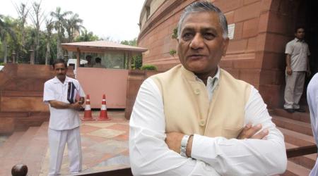 Union Minister Gen V K Singh. (Photo credit: Express file photo)
