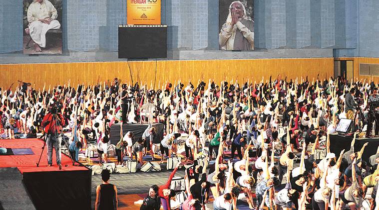Prashant iyengar, son of BKS iyengar yoga, paparazzi, Yoga, Indian Express