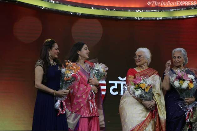 sara ali khan with waheeda rahman, jaya prada, asha parekh, saroj khan