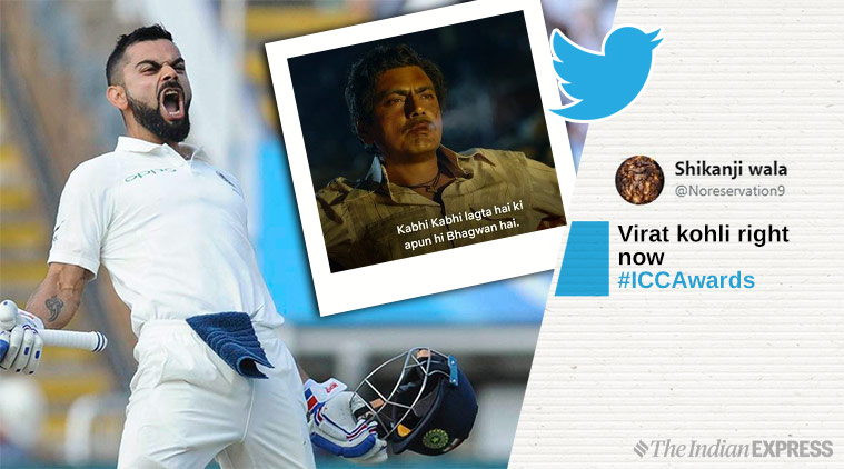 virat kohli, icc awards 2018, icc cricket awards kohli, kohli icc awards, kohli memes, cricket memes, cricket news, sports news, indian express