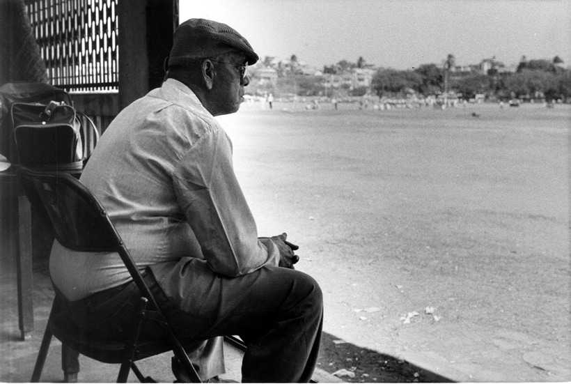 Cricket coach Ramakant Achrekar, who recover from illness watching the Harris Shield match at Shivaji Park ground.