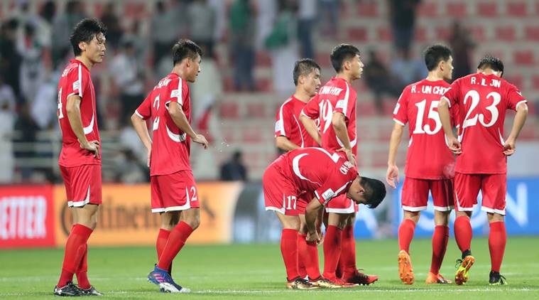 North Korea players look dejected following their defeat to Saudi Arabia in the AFC Asian Cup 2019