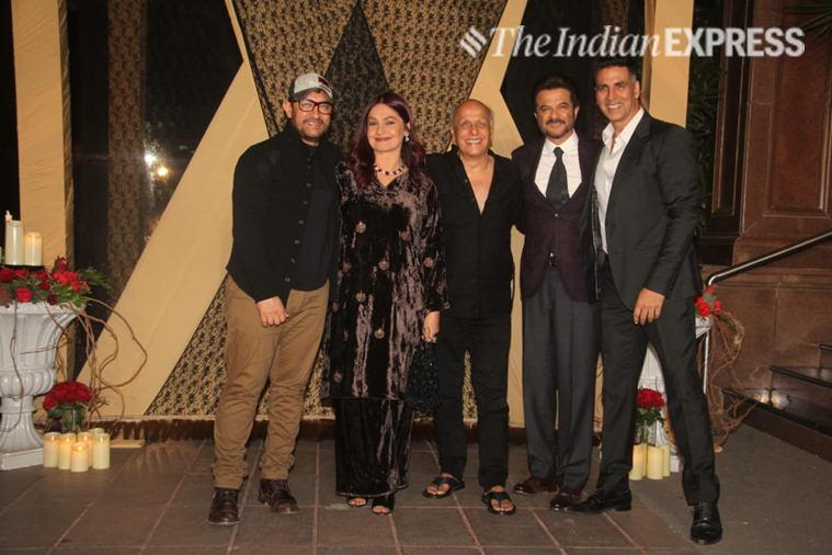   aamir khan, anil kapoor, akshay kumar at the reception of mukesh bhatt 