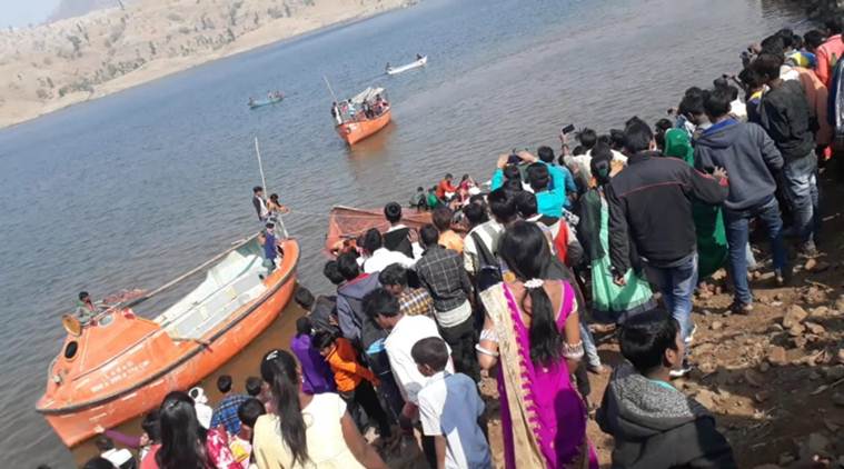 The boat, with a capacity of 30, was carrying 45 people from a tribal family of Telkhedi village in Dhadgaon block for a religious ritual in Narmada to mark Makar Sankranti on Tuesday afternoon. (Express photo)