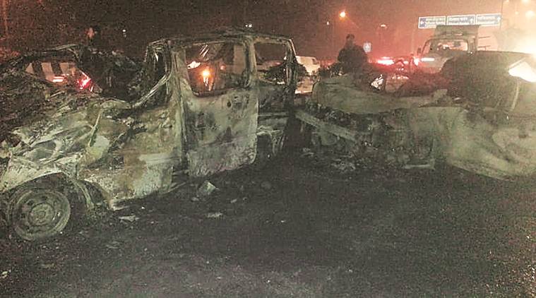 Delhi: 3 dead as cars go up in flames after crash | Delhi News - The ...