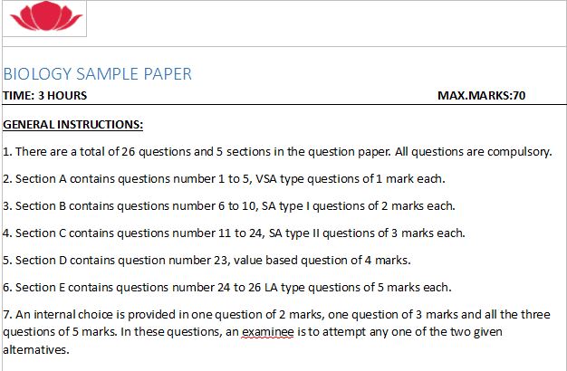 cbse class 12 exam 2019, cbse board exam, cbse, central board of secondary education, 2019, board exams, biology, question paper, exam dates