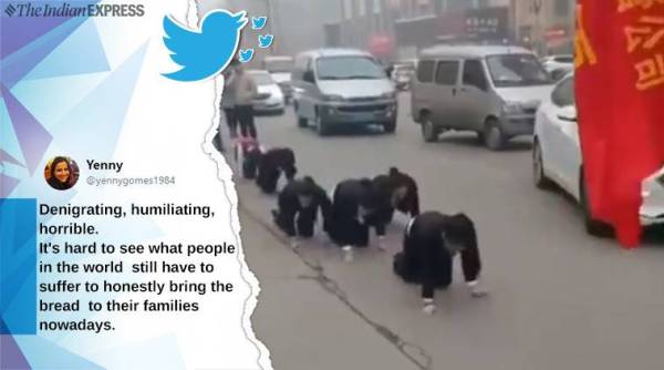 China, Chinese employee forced to crawl, employees forced to crawl as punishment, bizarre china,