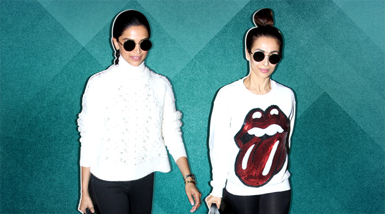 deepika padukone, malaika arora, deepika padukone airport fashion, malaika arora, airport fashion, deepika padukone latest pics, malaika arora latest pics, deepika padukone photos, malaika arora photos, deepika padukone winter fashion, malaika arora winter fashion, celeb fashion, bollywood fashion, indian express, indian express news