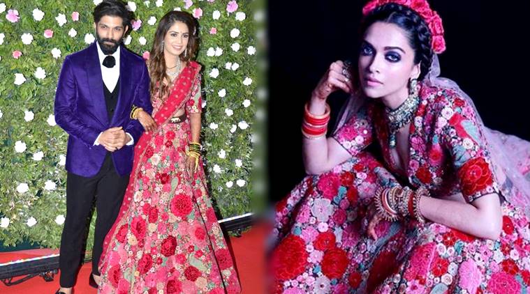 deepika padukone reception lehenga