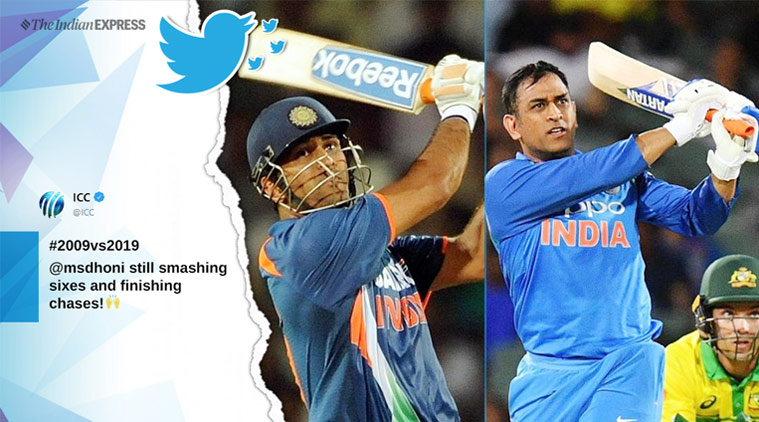 MS Dhoni, Aus vs India, ind v aus ODI, MS Dhoni ind v aus, 10 year challenge, icc 10 year challenge, ms dhoni 10 year challenge, viral news, sports news, cricket news, indian express