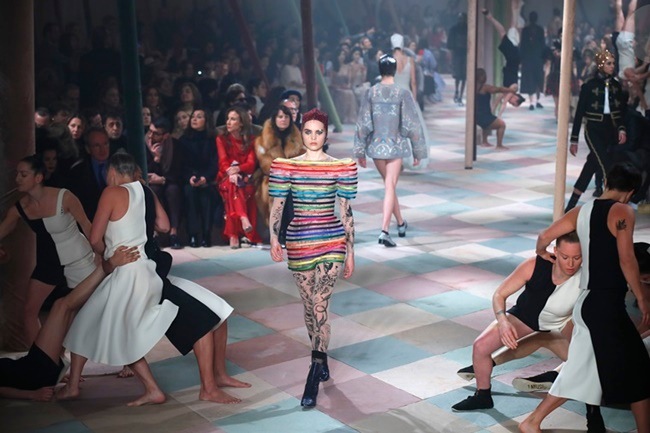 Christian Dior, Dior couture show, maria grazia chiuri, Dior Couture's Spring 2019 collection, Monica Belluci, Olivia Palermo, Karlie Kloss, dior couture show paris, dior women's collection, dior latest collection, dior fashion show, dior fashion show 2019, dior spring 2019 fashion show, indian express, indian express news