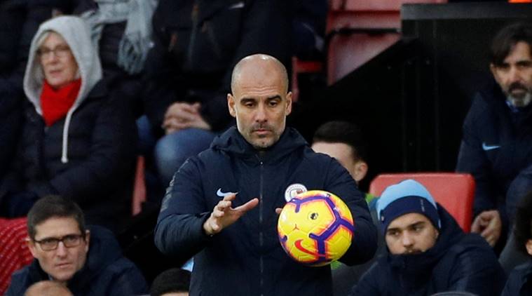 Manchester City manager Pep Guardiola during the match against Southampton