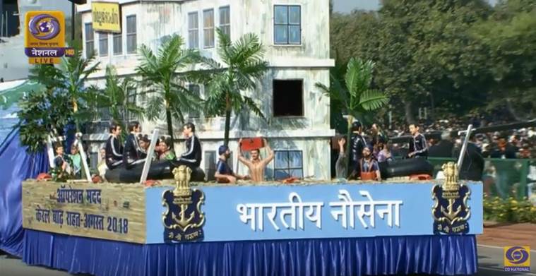 Republic day, republic day parade, republic day show, r day, r day news, rday parade,indian navy, rescue operation, kerala flood rescue operation, indian express