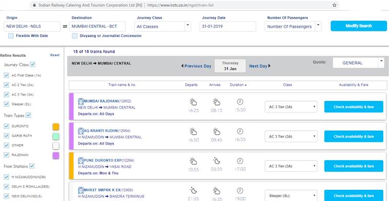 indian railways seat availability enquiry