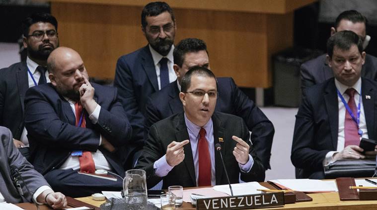 venezuela, Juan Guaido, mike pompeo, Jorge Arreaza, world news, venezuela interim president, global news, global politics, indian express