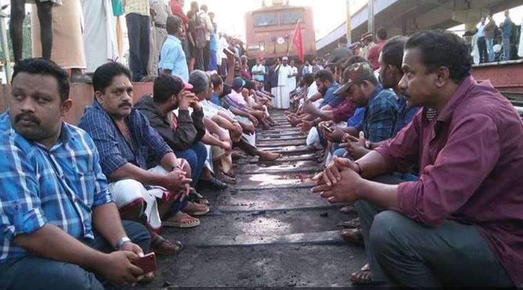 Nationwide strike wrecks train movement in Kerala, commuters left stranded