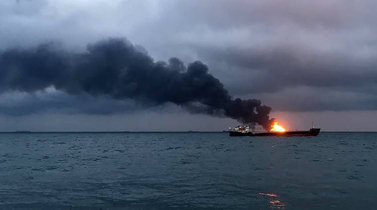 Kerch Strait mishap, Indian sailors Kerch Strait mishap, indian sailors dead, Kerch Strait, Kerch Strait ship accident, Kerch Strait indian sailors, Kerch Strait ship fire, indian sailors dead Kerch Strait, indian express