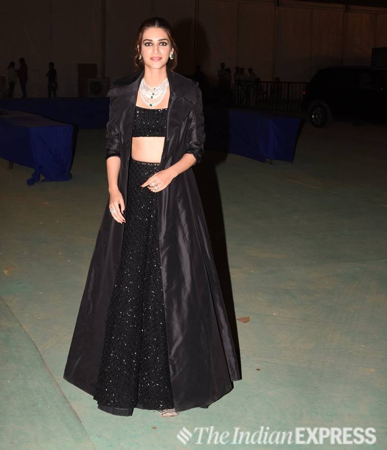 Kriti Sanon Looks Stunning In A Black Lehenga Jacket Outfit Fashion News The Indian Express