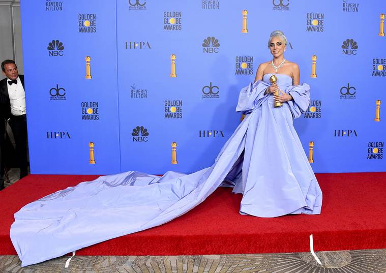 Lady Gaga matches her hair colour perfectly to her dress at 2019 Golden Globe Awards Fashion News The Indian Express