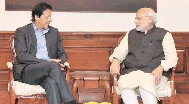 Prime Minister Narendra Modi with his Pakistani counterpart Imran Khan