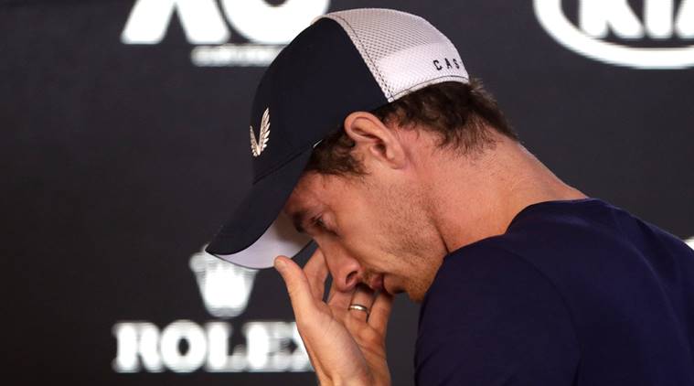 Britain's Andy Murray leaves a press conference to compose himself at the Australian Open tennis championships in Melbourne, Australia