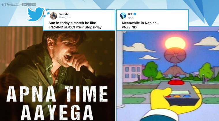 ICC, fans come up with memes after sun halts play in India vs New Zealand  ODI | Trending News,The Indian Express