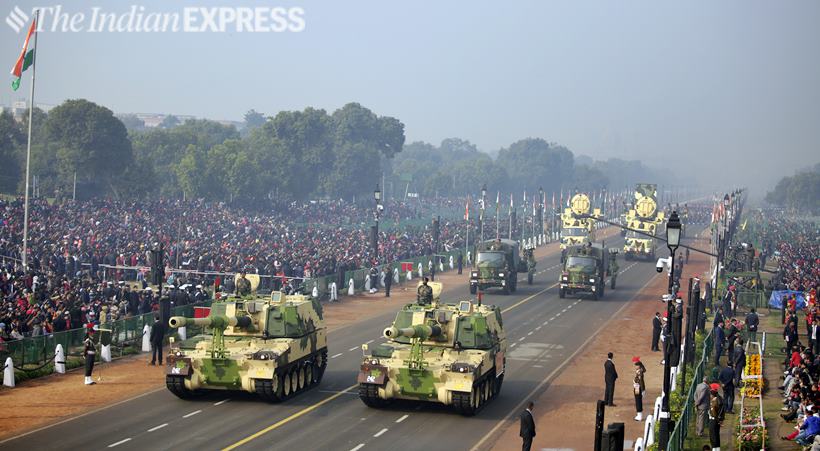 Full dress rehearsal for Republic Day parade at Rajpath