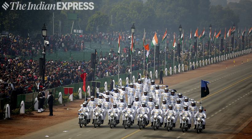 Full dress rehearsal for Republic Day parade at Rajpath