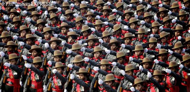 Full dress rehearsal for Republic Day parade at Rajpath